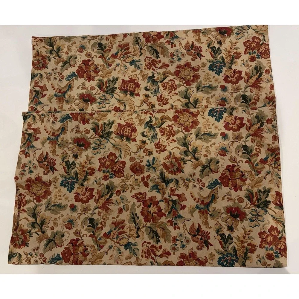 Ralph Lauren Highgate Woods Pillowcases Standard Pair Vintage Floral Tan Red USA